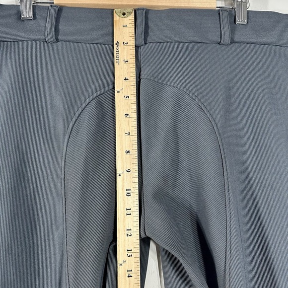 TuffRider Women's Equestrian Pants Charcoal Knee Patches Riding Leggings Size 34 - Picture 8 of 11